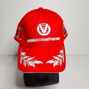 Mint Ferrari F1 2000 Cap Schumacher Champion Licensed Red with Silver Embroidery